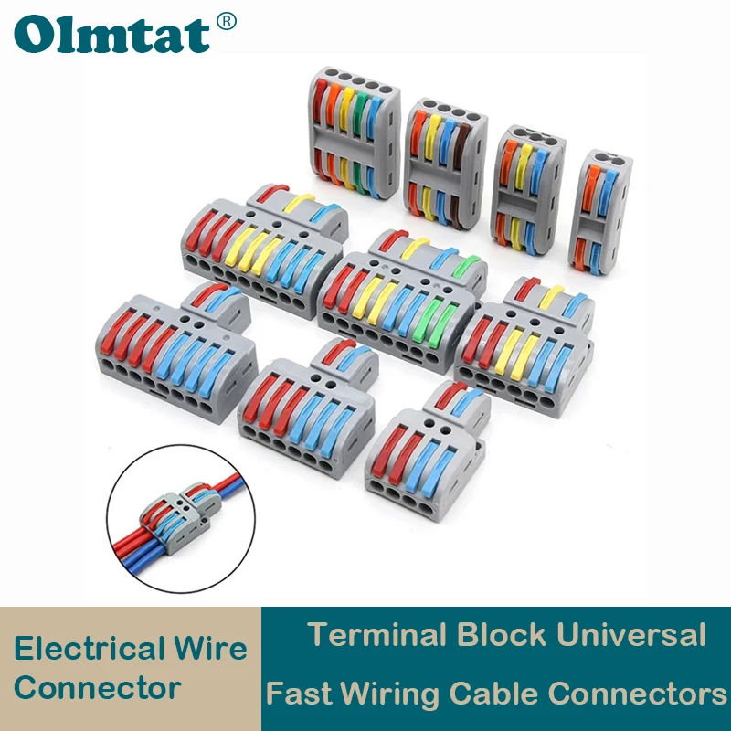 

5/10/50/100pcs Push-in Electrical Wire Connector Terminal Block Universal Fast Wiring Cable Connectors For Cable Connection