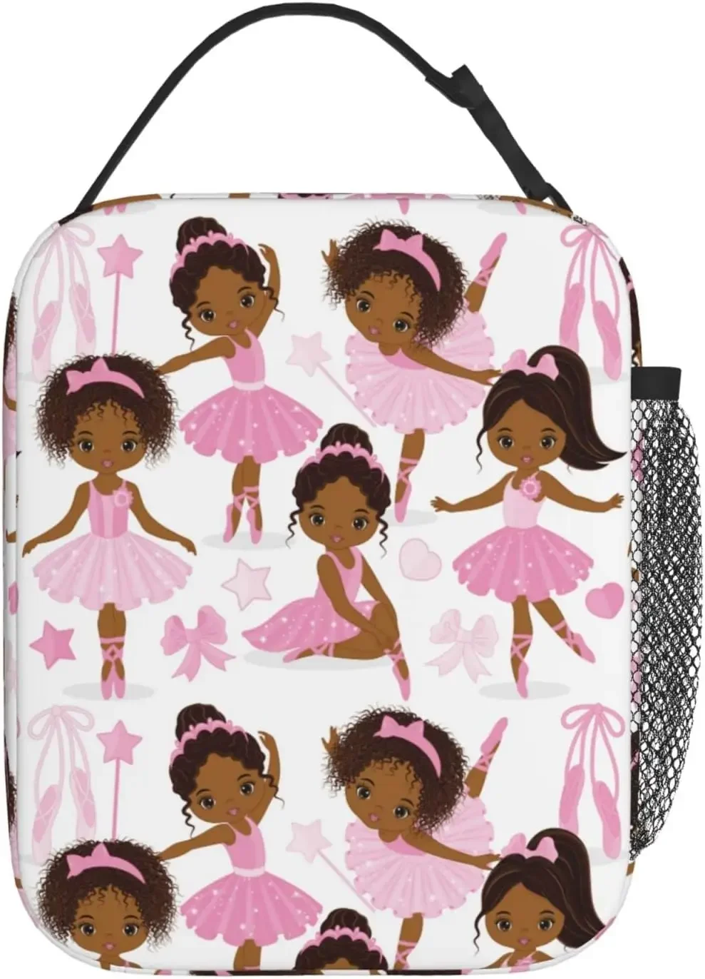 Afro amerikaner Ballerina Lunch Bag für Frauen Männer isoliert Lunchbox wieder verwendbare Kühler Thermo-Einkaufstasche für die Arbeit Picknick Reisen