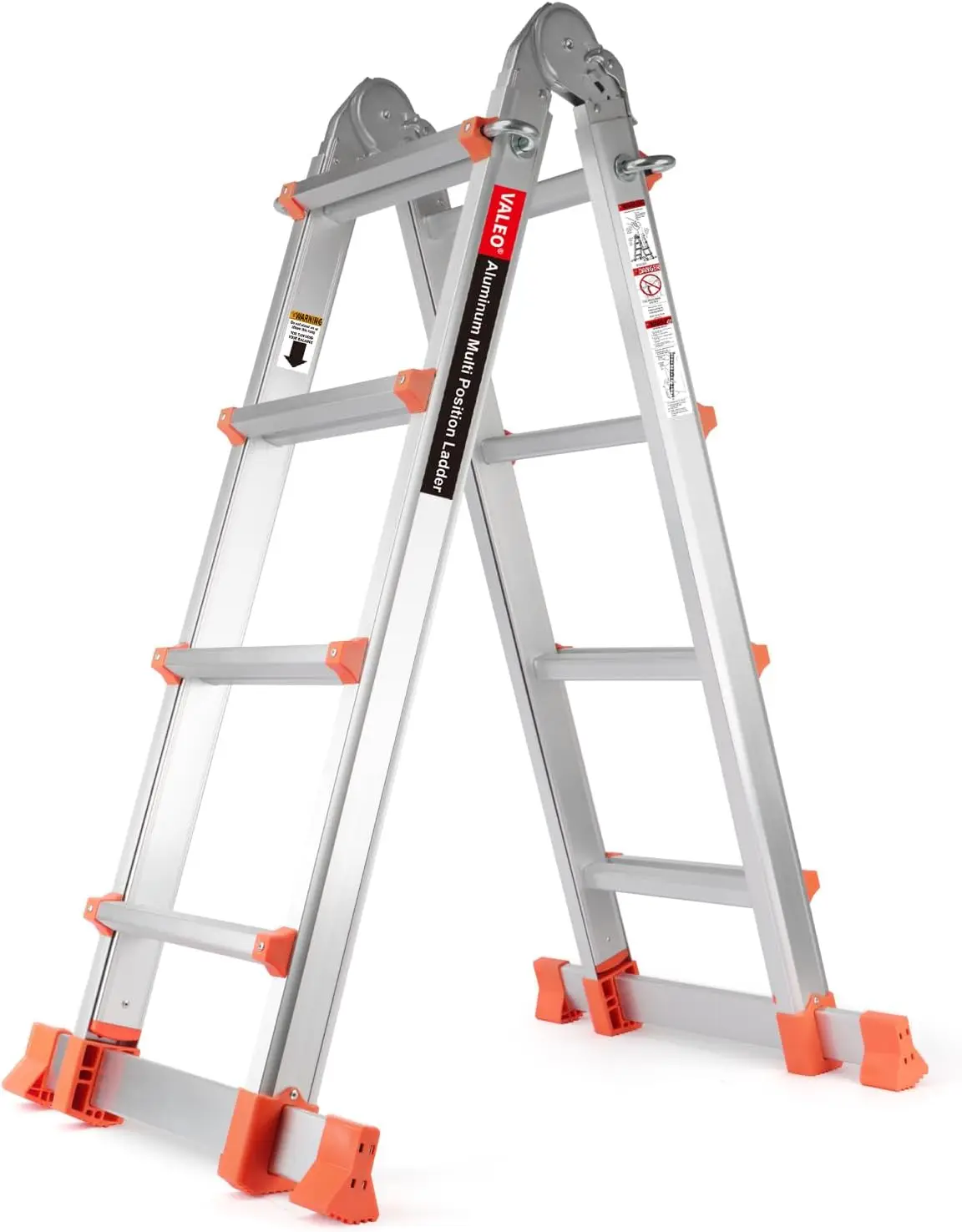 FT, A Frame 4 Step Extension Ladder,with Anti-Slip Stabilizer Bar,Multi Position & Storage Folding Ladder, 330 lbs Security Load