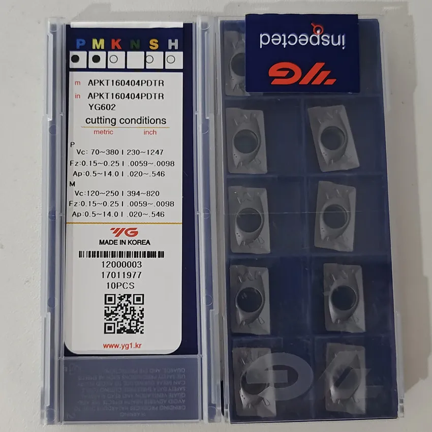 

APKT160404PDTR/APKT160408PDTR/APKT160412PDTR/APKT160416PDTR/APKT160424PDTR YG602 YG Carbide Inserts CNC Milling Insert 10PCS/BOX