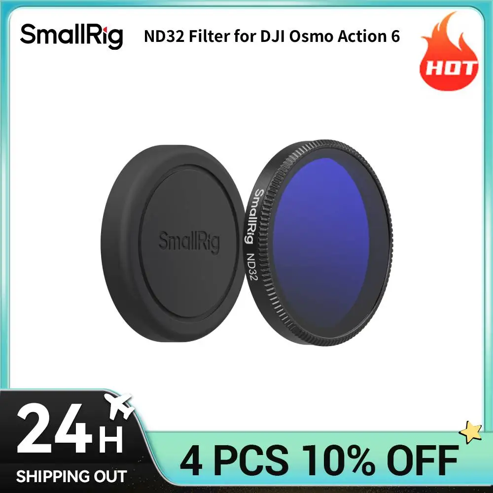 

Фильтр SmallRig ND32/16 для DJI Osmo Action 6 с силиконовой крышкой для объектива, защелкивающаяся конструкция, прямое крепление без снятия объектива
