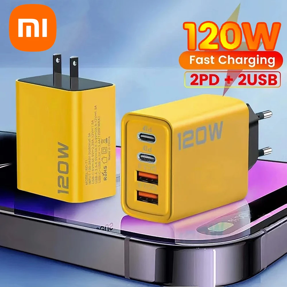 Xiaomi 120W Fast Charger Type C Quick Charge 3.0 USB Charger Adapter PD USB Charger Fast Charging For iPhone Samsung Xiaomi Hot