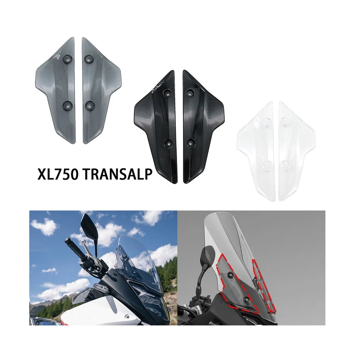 Motorcycle Accessories Fairing Deflector Wind Deflection Replacement Top for Honda XL750 Transalp 2023(Smoke