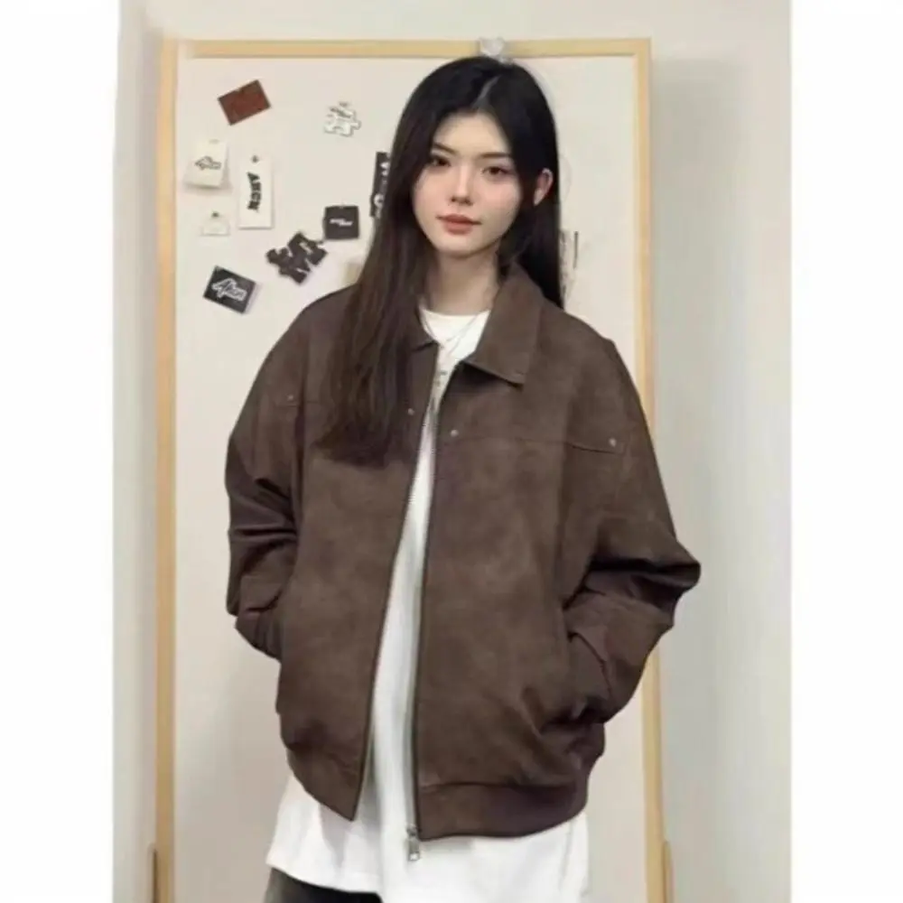 Fashion Loose Fit Men Jackets Thick Long Sleeves Zipper Coat Windproof Warm Turn Down Collar Jacket Autumn Winter