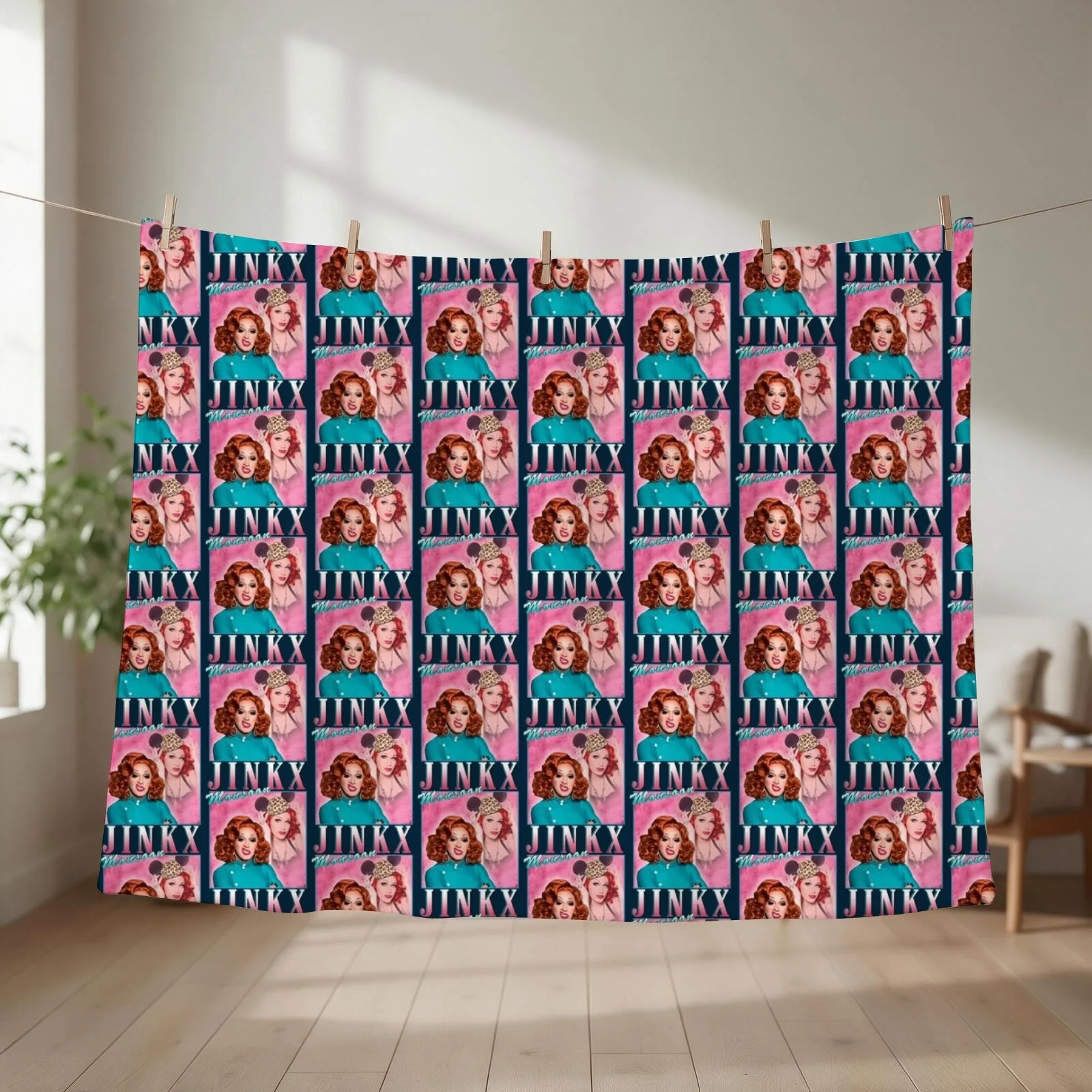 Jinkx Monsoon vintage design merch Throw Blanket Travel Nap Weighted Vintage Blankets