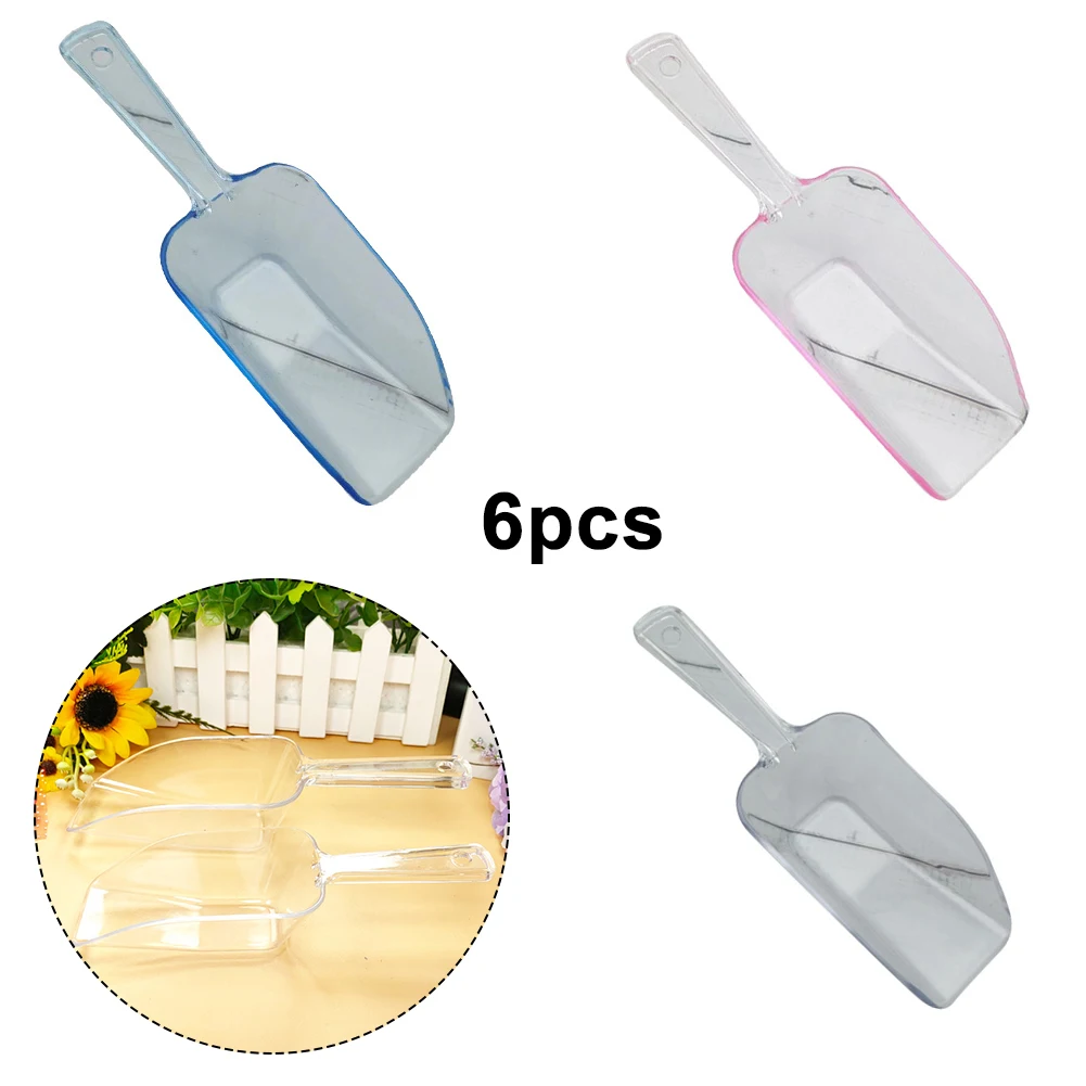 

6PCS Mini Plastic Ice Scoops Ice Scoopers Ice Shovel For Birthday Party Wedding Dessert Scoops Grain Flour Multifunctional Scoop