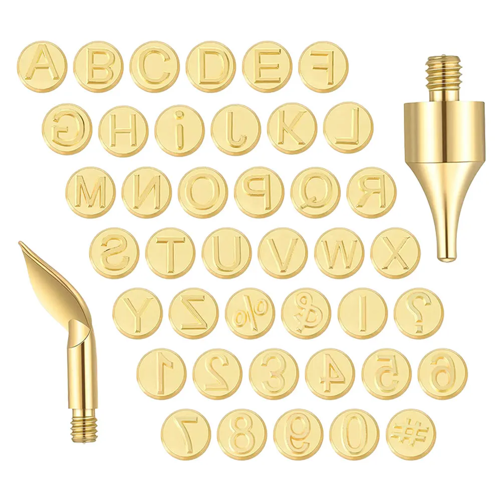 1 セットはんだごてヘッド 26 文字番号真鍮ヒント木材燃焼レタリングキット彫刻ツール彫刻工芸品焼画