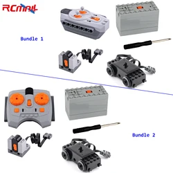 For Power Functions Parts Building Blocks Train Track Motor Battery Box Infrared Speed Remote Control Receiver for Legoeds