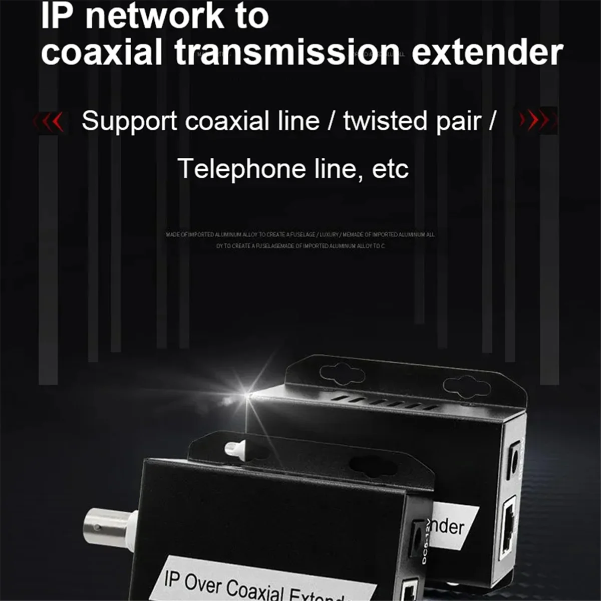 Transferencia de red IP a extensor Coaxial AB53 de transmisión de Cable de red a línea coaxial convertidor Ethernet de 500M para CCTV
