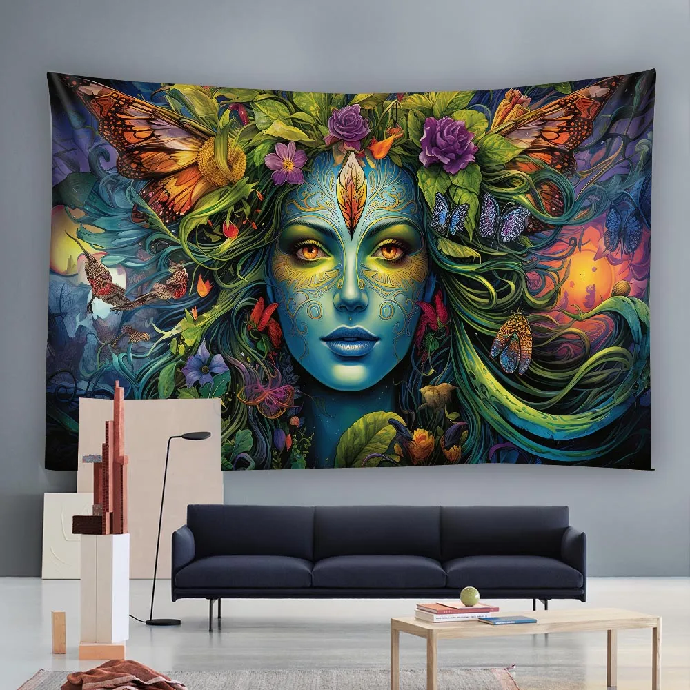 Leaf Character Art Tapestries Multi-Pattern Multi-Size Wall Hanging Soft Home Dormitory Decorative Background Cloth