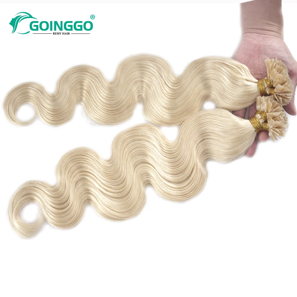 Body Wave Flat Tip Human Hair Extension Highlight Blonde Real Remy Human Fusion Hair Pre Bonded Keratin Hair 1g/S 12-26 Inch