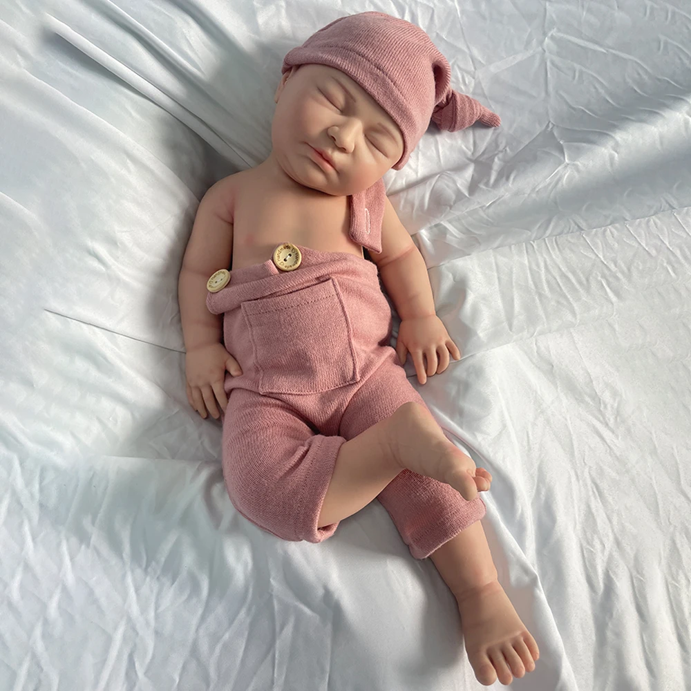 55cm 22Inch Full Body Silicone Reborn Doll Realistic 4Kg Washable Lifelike Newborn Solid Baby Girl Collector Christmas Toys Gift