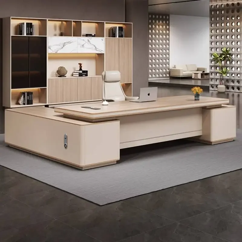 Wooden Unique Office Desks Manager Executive Luxury Cheap Office Desks Modern Drawers Corner Escritorios Small Spaces Furniture