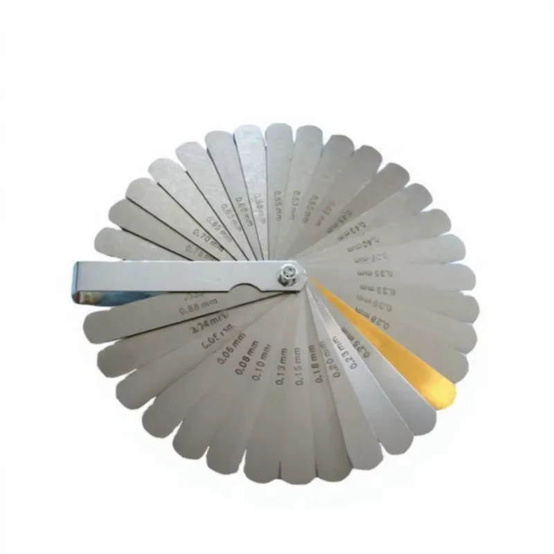 RF stainless steel thickness gauge 32-piece set, measuring range 0.02-0 mm, weight 100 grams, length 75 mm