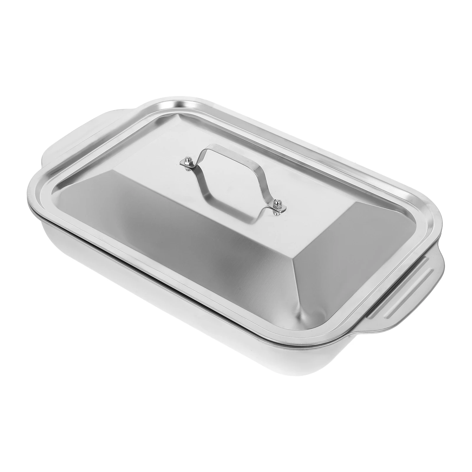 

1 set Stainless Grilled Fish Plate Deep Grill Pan For Indoor Cooking Pan Rectangular Roasting Dish Oven Compatible Non Stick