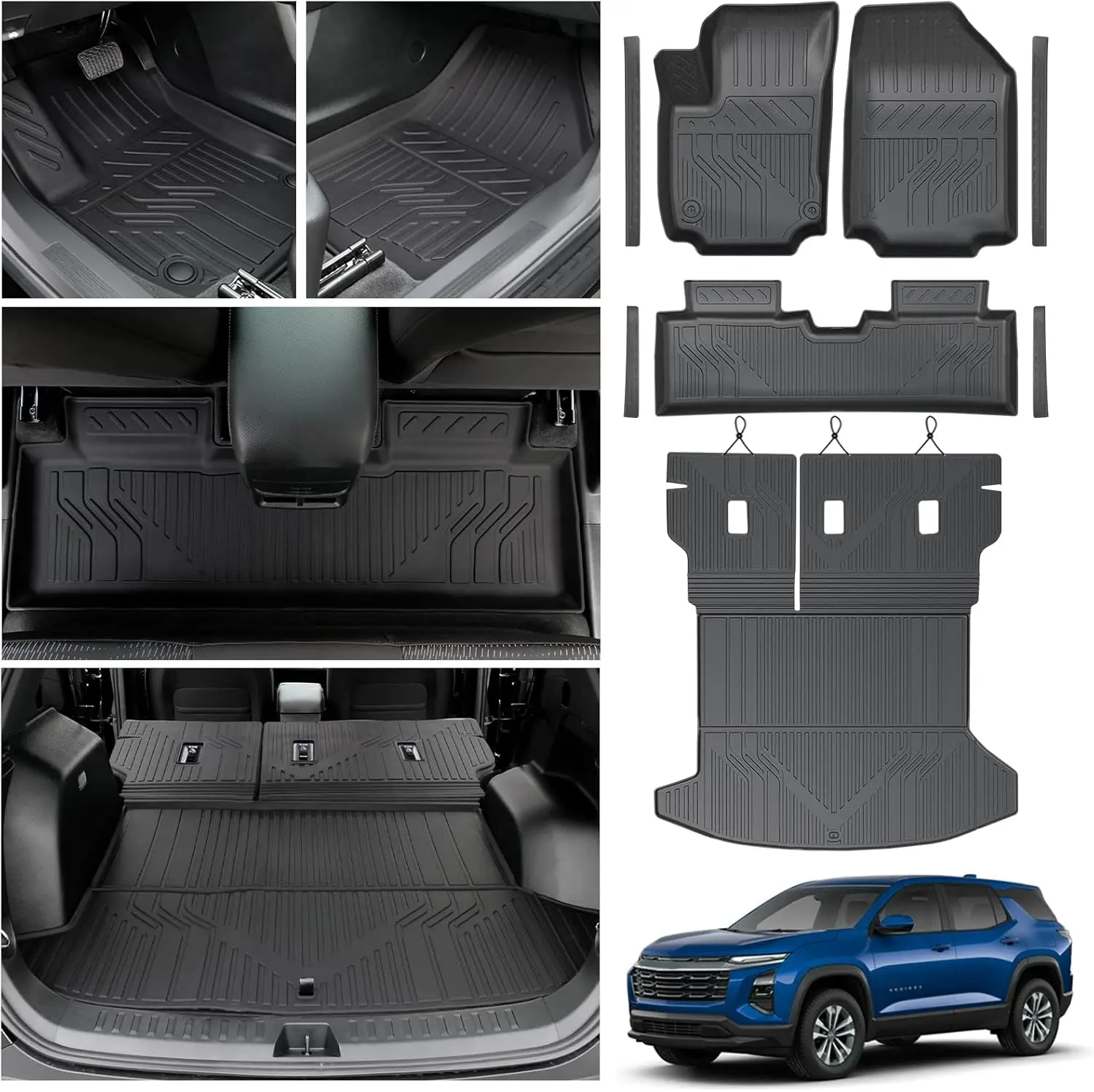 

Floor Mats & Cargo Liners & Backrest Mat for 2025 2026 Chevy Equinox (Only Gas) & GMC Terrain 2025 2026, Door Sill Guards, All W