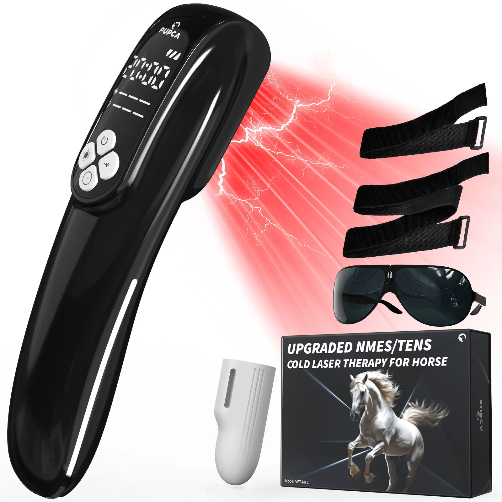 4x808nm Laser Therapy Device for Horse Pets Humans Upgraded 3in1 Red Light Therapy Device Muscle Recovery Joint Pain Relief Skin Health Care Portable Veterinary Equine Dog Care Pain Relief Machine Body Healing Tool - view 2
