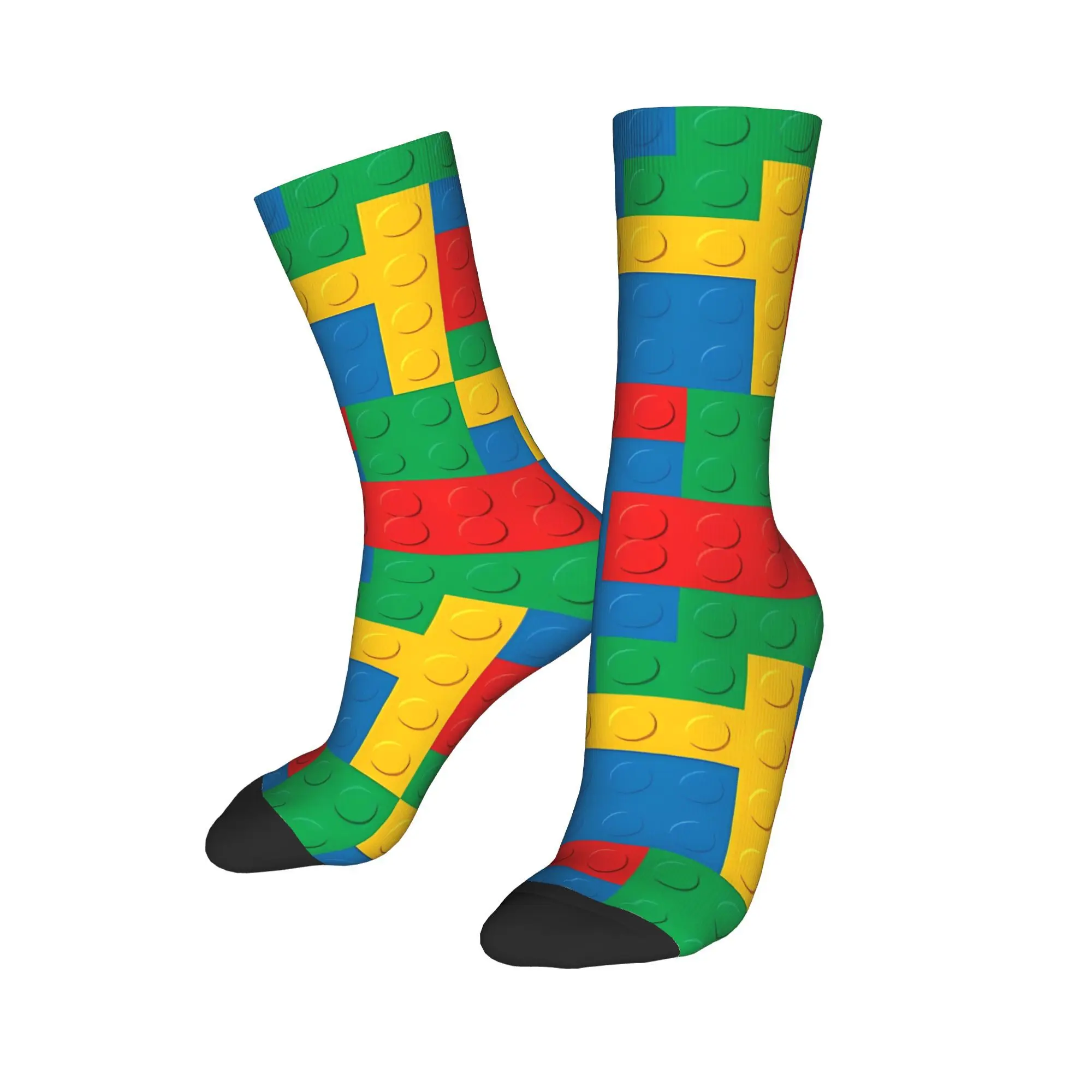 Building Blocks Toys Socks Men's Women's Polyester Casual Legos  Socks Spring Summer Autumn Winter Middle Tube Socks Gifts