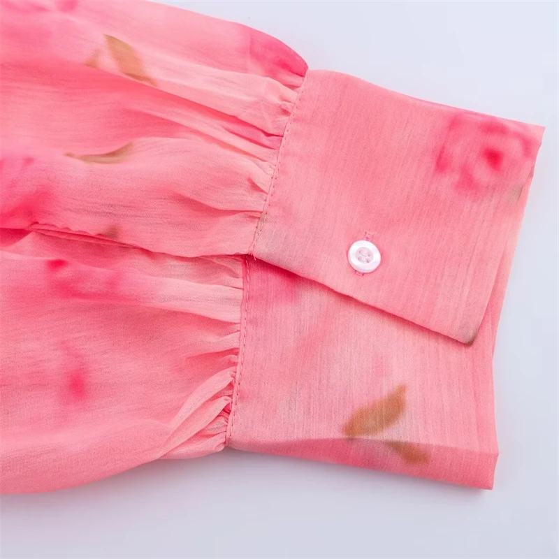 Keyanketian 2025 primavera/outono novo feminino fresco flor impressão mini vestido de férias vento com decote em v cintura alta manga longa vestido em camadas