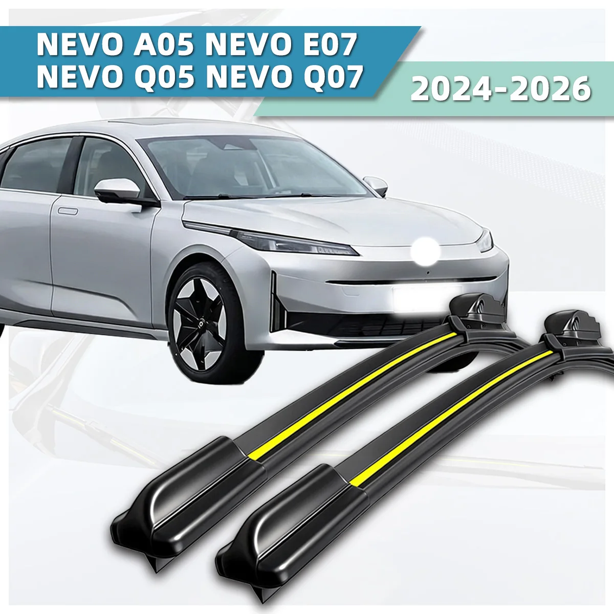 

Fit For Changan NEVO A05/NEVO E07/NEVO Q05/NEVO Q07 (2024-2026) Wiper Natural Rubber Strip Boneless Car Windshields Front Wiper