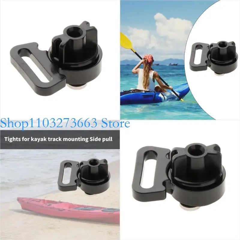 

R6FE Tie Downs for Kayak Track Mount Black Track Mount Horizontal Tie Down Mount for Securing Coolers, Crate Kayak Accessory
