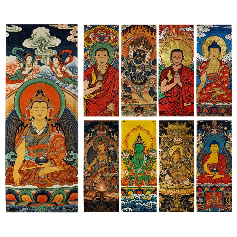 Religious Tibetan Buddha Tapestry Wall Art Hanging for Bedroom Living Room Dorm Meditation Room Decorative