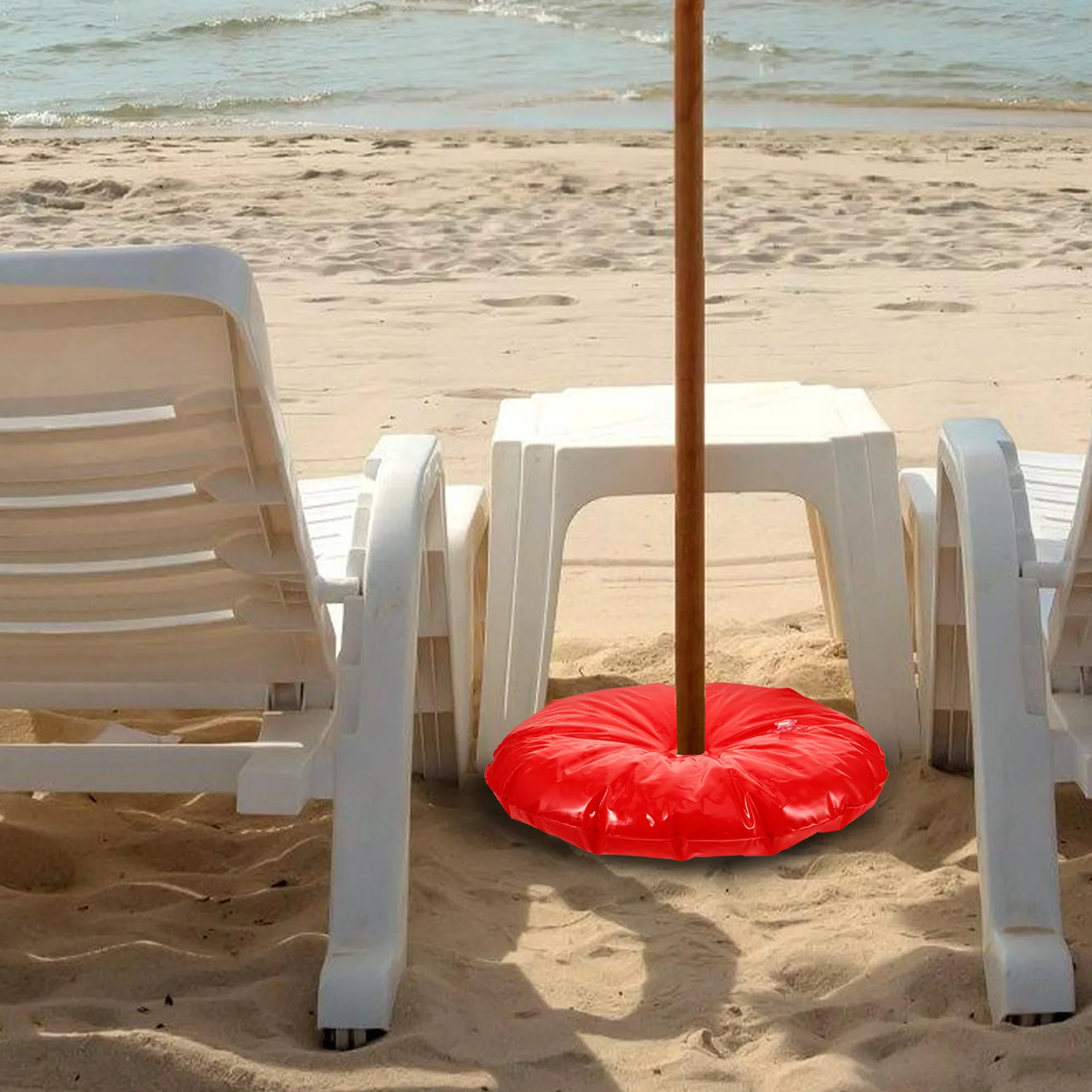 Beach Umbrella Holder Water Filled Base Injection Windproof Creative White Plastic Weights