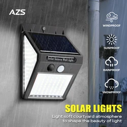 Solar Wall Light Lâmpadas LED ao ar livre com sensor de movimento Lâmpada impermeável Sunlight Power for Garden Lights 3 Mode