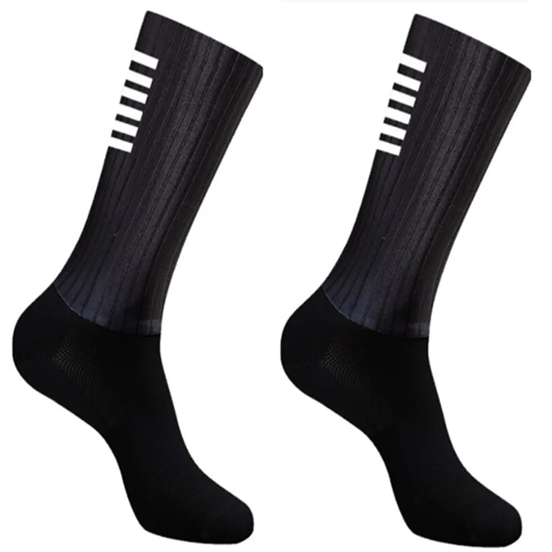 2023 Anti Slip Silicone Summer Aero Socks Whiteline Cycling Socks Men Bicycle Sport Running Bike Socks Calcetines