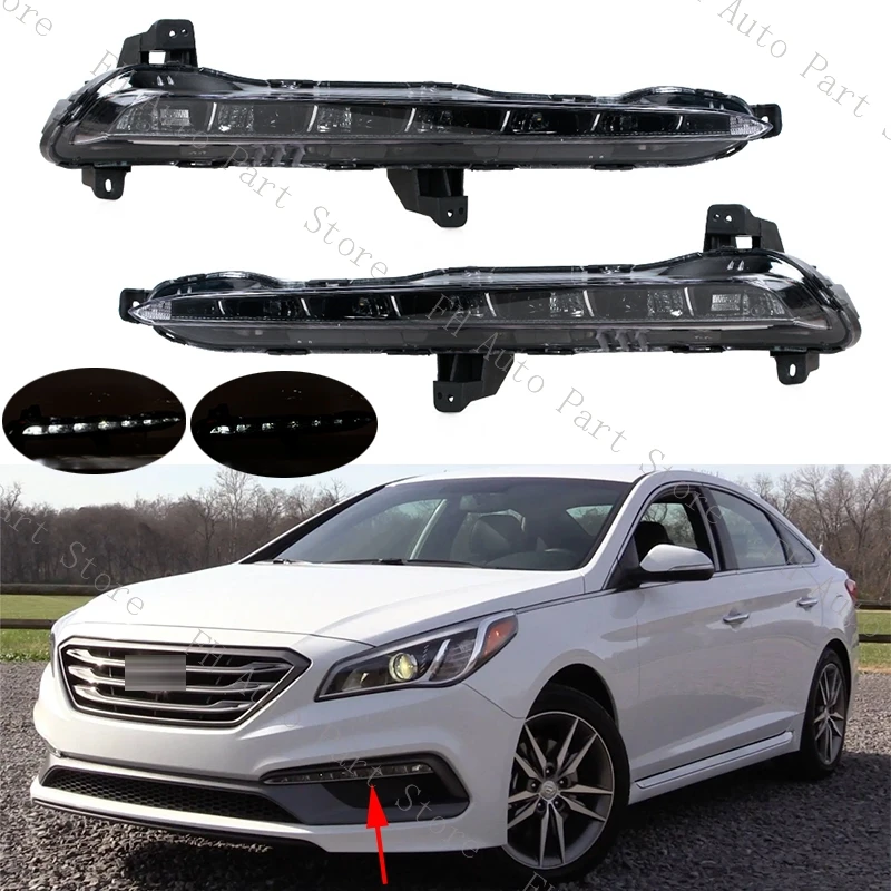 

For Hyundai Sonata 2015 2016 2017 Front Bumper Fog Light DRL Daytime Running Drive Lamp