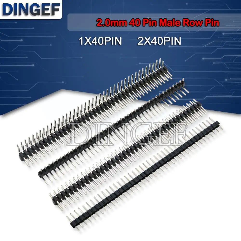 10 SZTUK 2,0 mm 40-pinowe męskie jednorzędowe złącze pinowe 1 * 40P 2 mm męskie złącze pinowe 2 * 40P