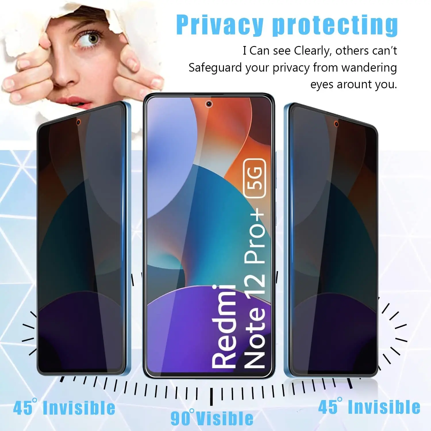 Protecteur d'écran de confidentialité anti-espion, verre du Guatemala, protecteur d'objectif d'appareil photo, film pour Xiaomi Redmi Note 12 Pro, 5G, Note 12 Pro Plus