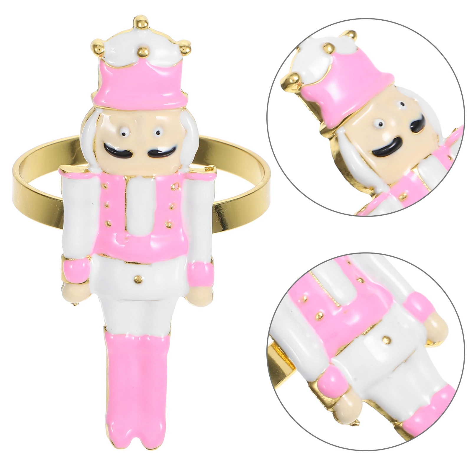 

1 Nutcracker Soldier Napkin Ring Buckle Decorative Tableware Metal Craft Home Party Banquet Decor Xmas Dining