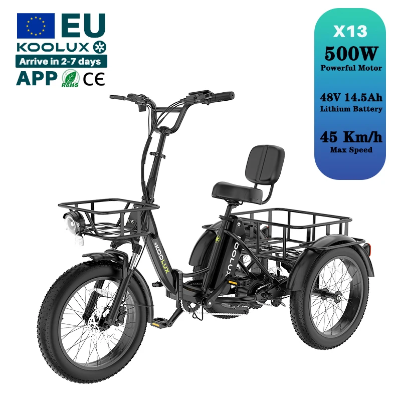 X13 Hydraulic Brake Electric Cargo Bike 60-80KM Range IP54 Waterproof Food Delivery Family Velo Cargo Electrique Bicycle