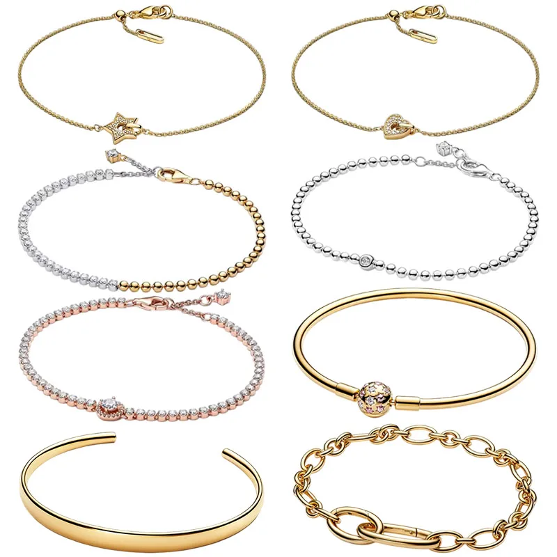 2026 Neues 925 Silber Stern-Liebes-Doppelfarben-Perlenarmband für Damen zum Valentinstag DIY Modeschmuck Geschenk