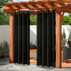 Wasserdichte Polyestervorhang für Privatsphäre, Gromet -Obert -Outdoor für Terrasse, Pavillon, vorderer Balkon und Pergola, 1PC 8 Hauptverkaufsbootvorhang - №8