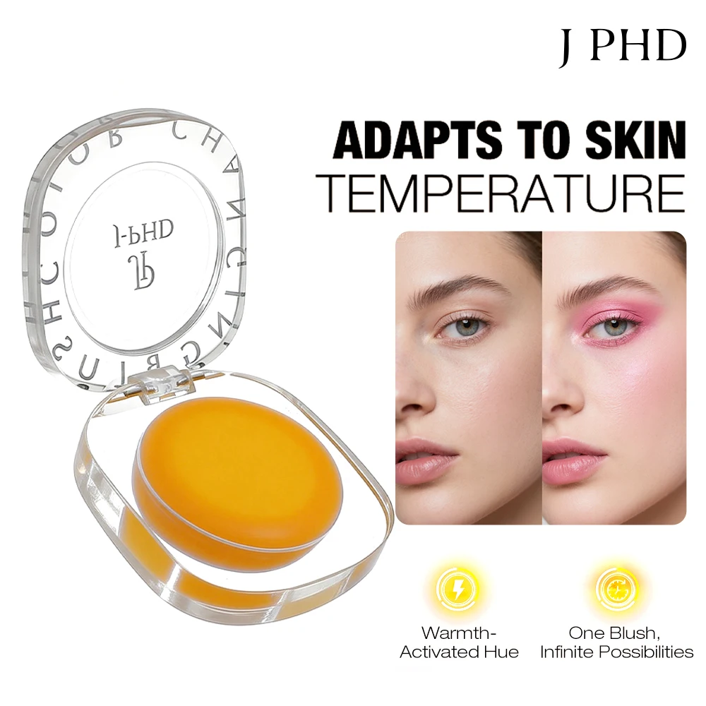 Color Changing Powder Blusher Cream Waterproof and Sweat Resistant Enhance Color Keep Makeup on Multifunctional Rouge Cream
