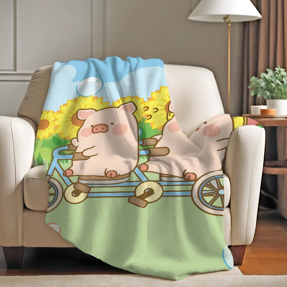 Cute Little Girl L-lulu Blanket Warm And Soft Suitable For Bedroom Living Room Sofa Bed Office Travel Camping