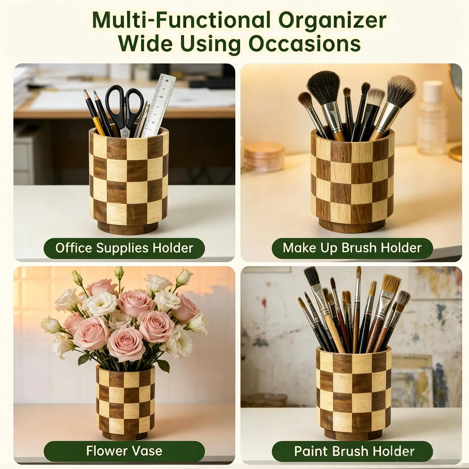 

Utensil Holder 360 Degree Rotating Cutlery Storage Spatulas Organizer for Spatulas Chopsticks Egg Beater Tong Home Dorm