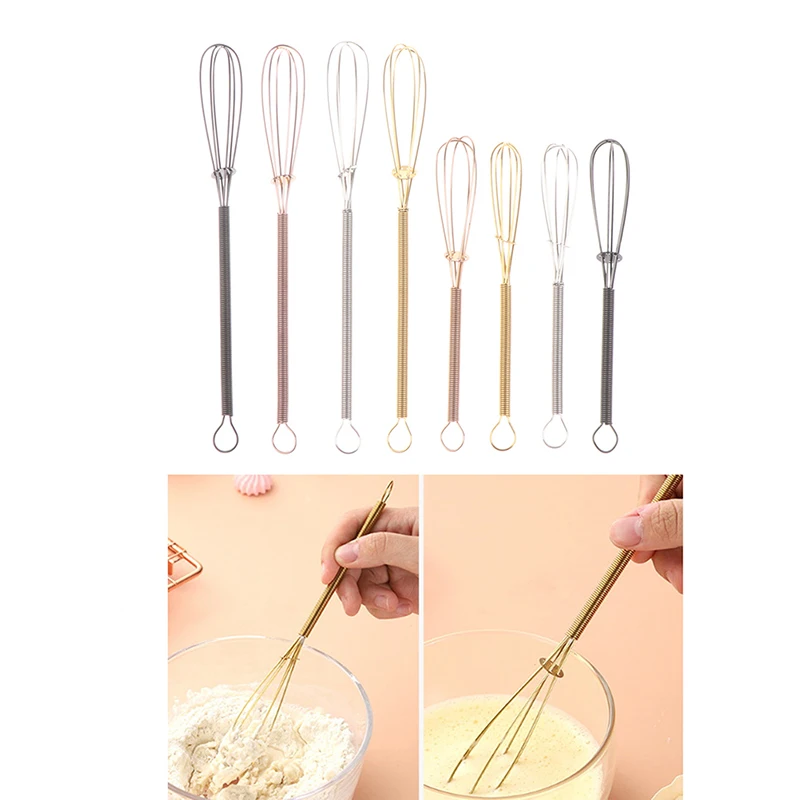 【MINI Stainless Steel Whisk Egg Beater Wisk Manual Balloon W