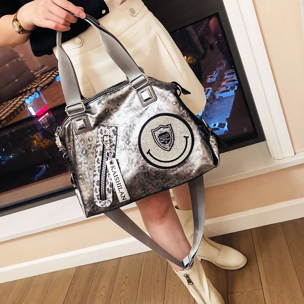 Luxury Brand Women Handbag 2022 New Fashion Tote Sequins Silver Casual Single Female Shoulder Bag Lady Large Capacity Boston Bag