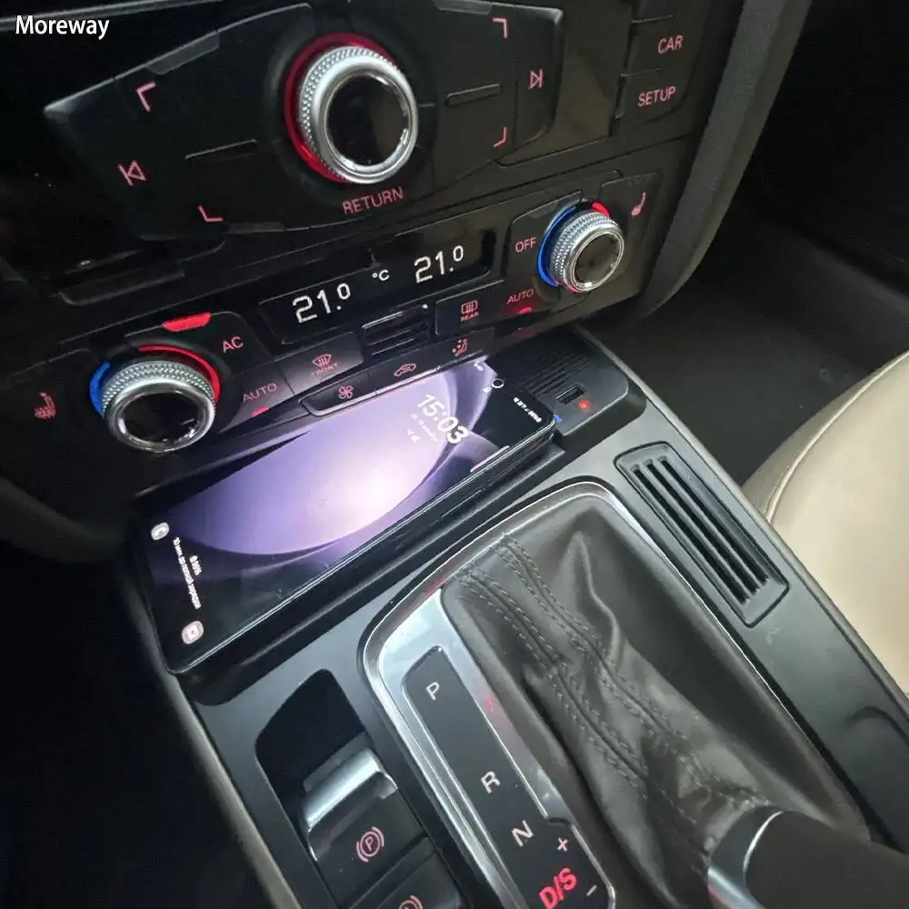 

Беспроводное зарядное устройство Moreway для Audi A4 B8 B9 A4 Allroad A5 S5 RS5 Q5 SQ5, быстрая зарядка, держатель для телефона, зарядный коврик, аксессуар для салона автомобиля