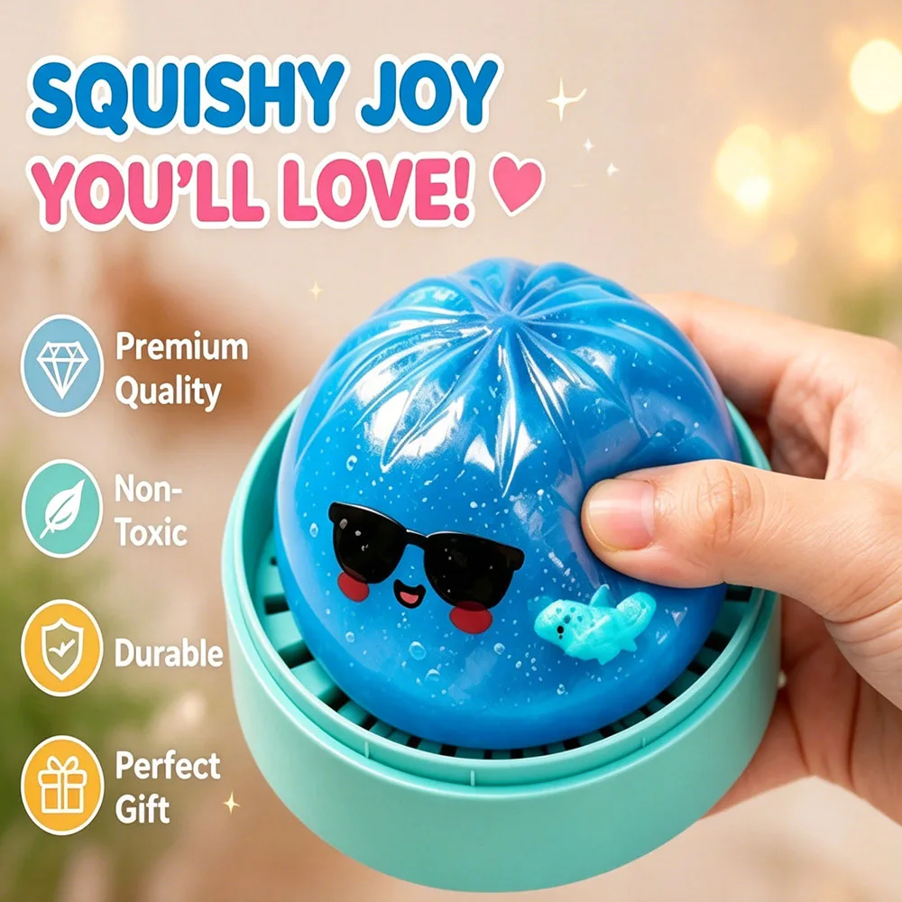 Money Glitter Shark Dumpling Squishy With Steamer Fake Food Slow Rising Squeeze Surprise Party Favor Goodie Bag Stuffer Gift