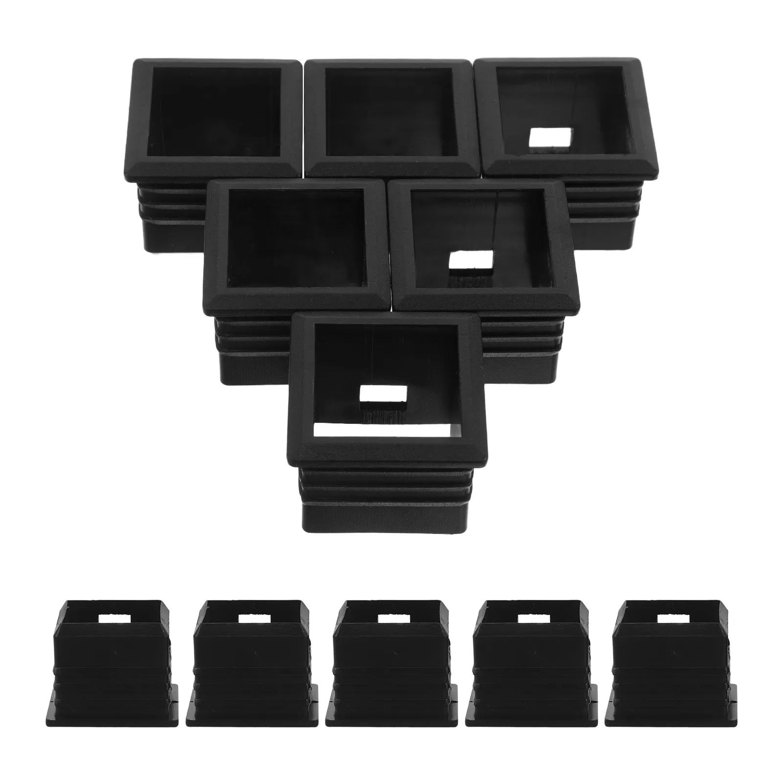 10Pcs Plastic Square Tube Insert Converter Hollow Sleeve Adapter 40Mm-30Mm Size Reducer for Industrial Display Stands Office