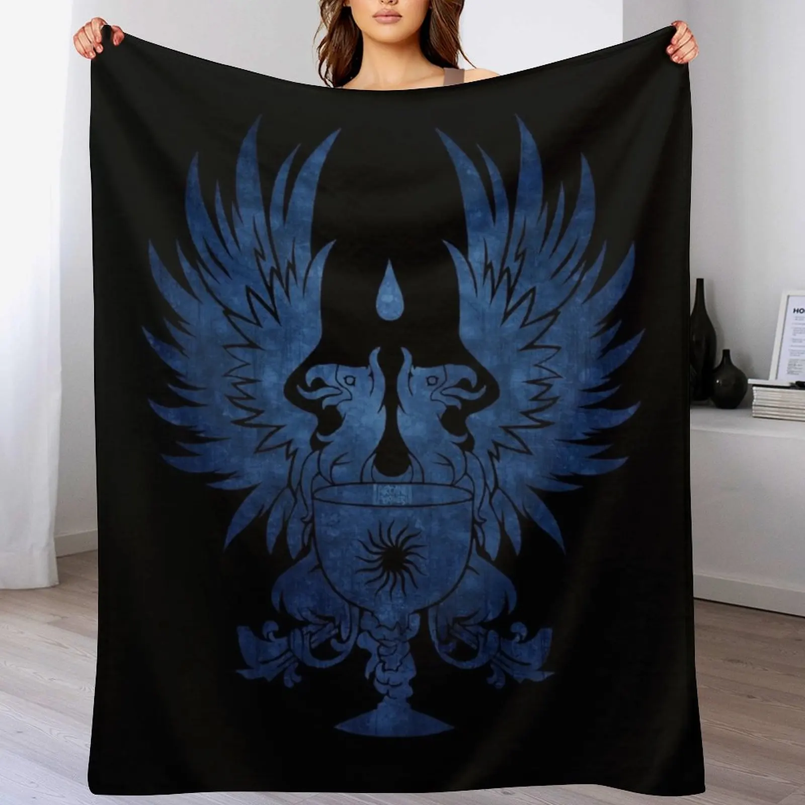 

Dragon Age: Grey Warden Blue Throw Blanket Single Luxury St Weighted for sofa Blankets
