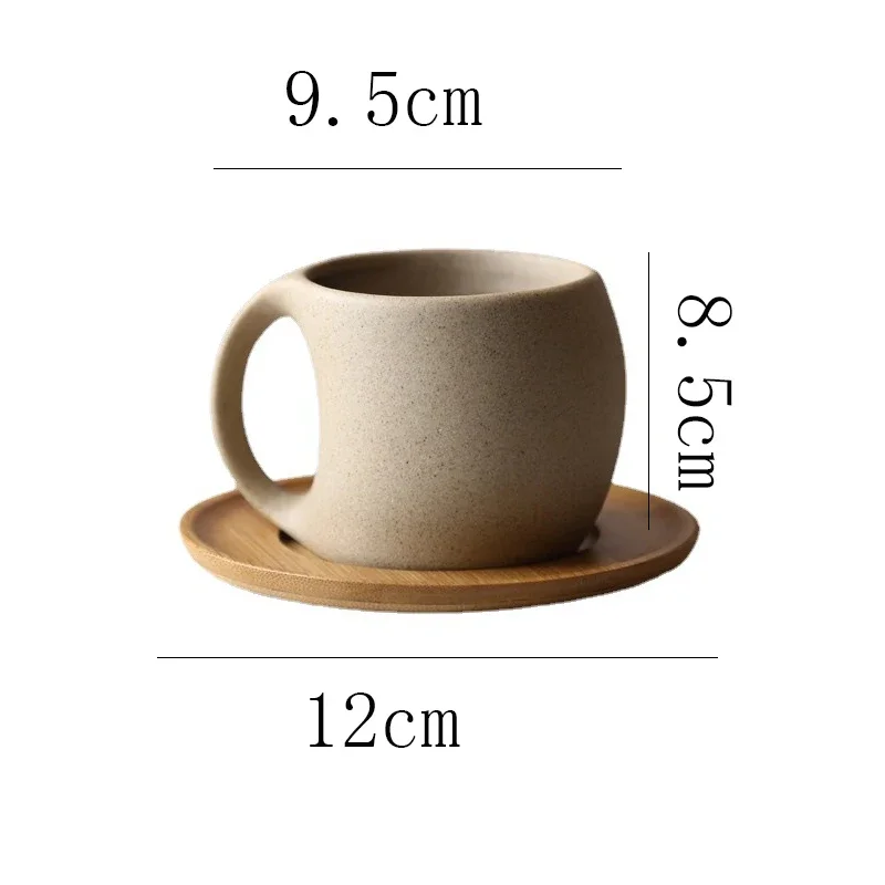 Vintage Ceramic Coffee Cup Saucer 220ml Breakfast Milk Oat Drink Mug Exquisite Afternoon Tea Coffee Cup Birthday