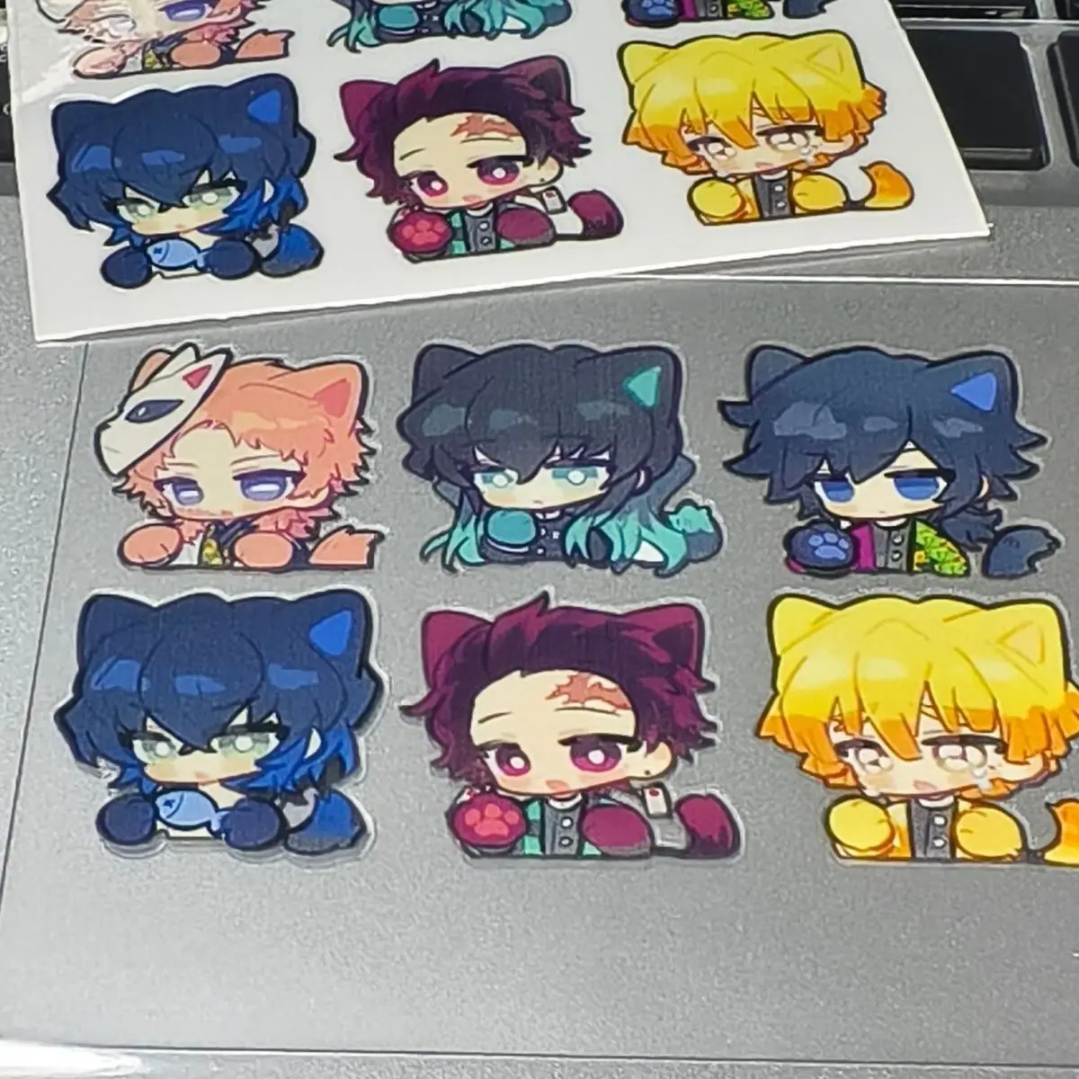 Demon Slayer Mini Sticker Merchandise Tanjiro Giyuu Cute 3D Waterproof Transfer Stickers for Decorating Tablets and Computers view 3