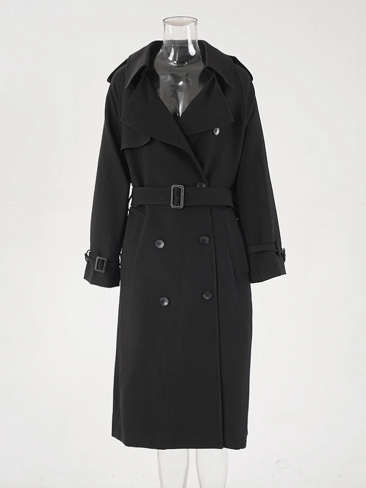 DEAT-Manteau tringent similaire pour femme, revers At, double boutonnage, manches longues, ceintures, coupe-vent, automne, nouvelle marée, mode 2024, CPG1934