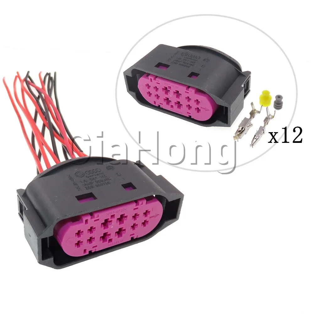 

1 Set 12 Ways AC Assembly Auto Accessories Car Headlamp Sealed Connector 1J0941165 Automobile Wire Socket For VW Audi Volvo