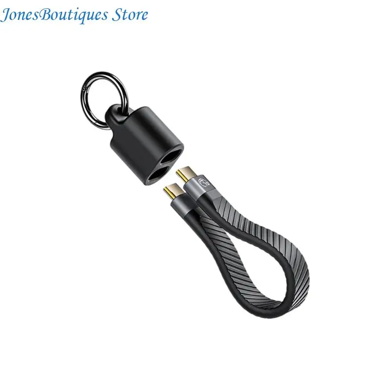 USB C Data Cable 10/20/40Gbps 60/100/240W Fast Charging Cable Keychain Design W8KE